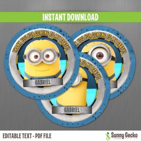 Minions Birthday Favor Tags (Lab Set)
